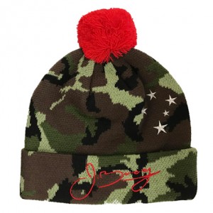 POM BEANIE CAMO RED